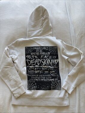 Graphic Hooded Sweatshirt in Cream - wacko Maria guilty parties